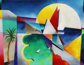 SURVOL DU MOURILLON 50x65 cm